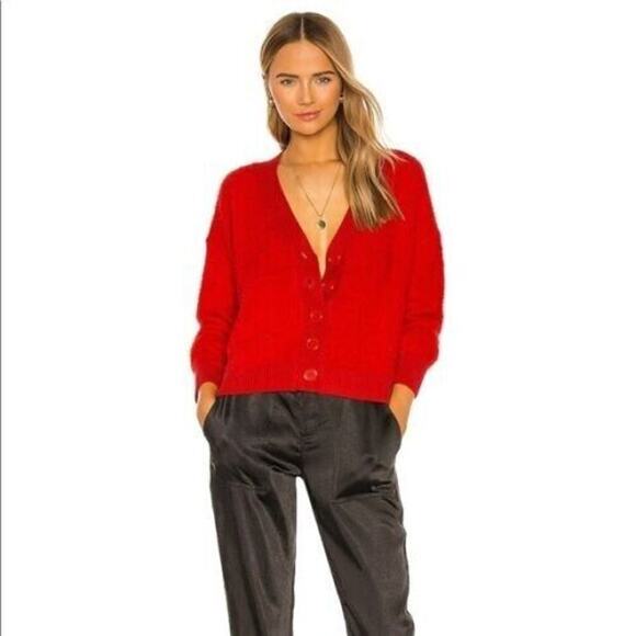 Sanctuary Women's Super Soft Cropped Cardigan In Punk Red 2XL MSRP $99 - Picture 4 of 5